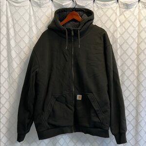 Carhartt Men's XXL Dark Gray Zip Up Rain Defender Hoodie, like new!
